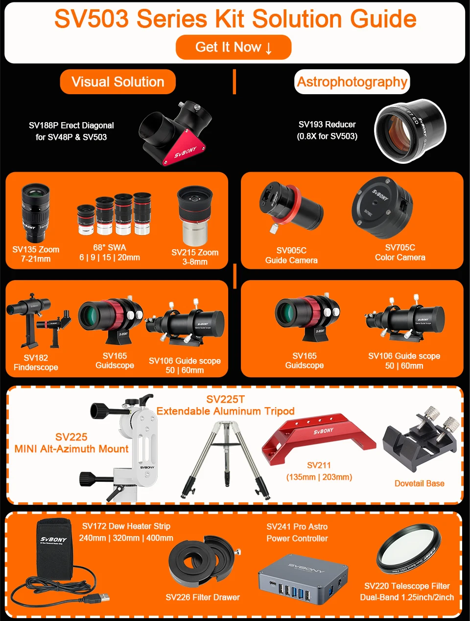 Svbony SV503 Astro Telescope 70/80/102ED Extra Low Dispersion Achromatic Refractor OTA For Exceptional Viewing Astrophotography