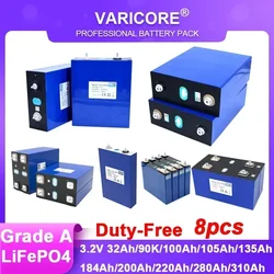 8 pz 3.2v 310Ah 304Ah 280Ah 135Ah 105ah Lifepo4 batteria al litio ferro fosfato cella solare 12v 24v Off-grid solare vento duty-free