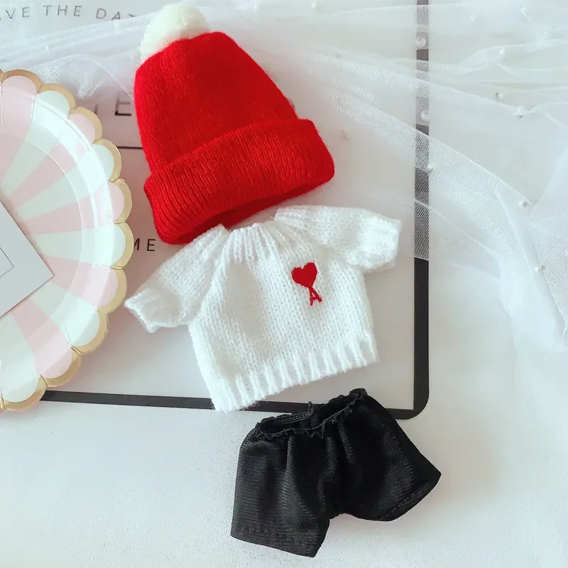 20cm doll clothes Lovely Whale sweater Knitted hat dolls accessories for our generation Korea Kpop EXO idol Dolls gift DIY Toys