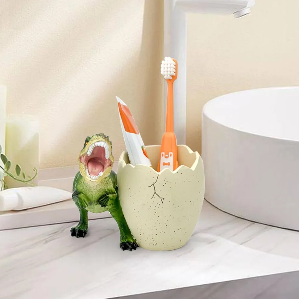 

FlidRunest Dinosaur Kids Toothbrush Holders for Bathrooms - Cute Dino Tooth Brush Holder - Easy to Clean Toothbrush and