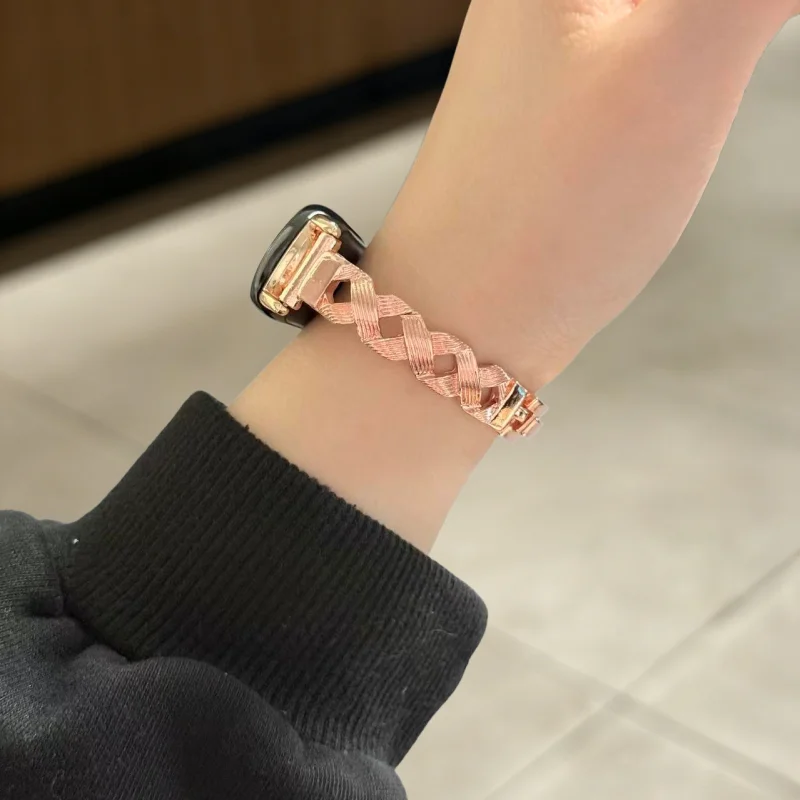 

Металлический ремешок для часов с плетеным узором подходит для Xiaomi Band 8Pro/9Pro, для Mi Band 3/4/5/6/7, 8/8NFC/9/9NFC/10/10NFC, для Redmi Watch5/