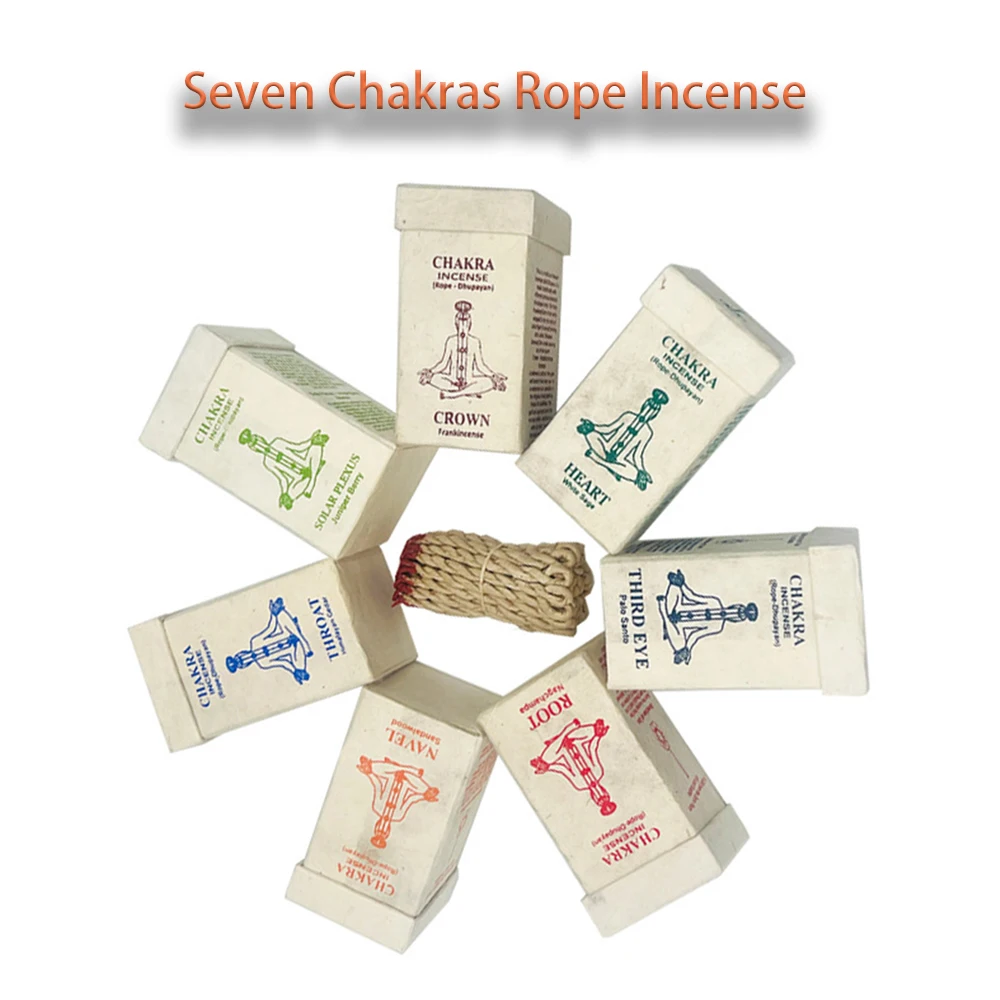 

Nepal Seven Chakras rope incense, Handmade natural herbal Tibetan incense for Yoga Meditation, Himalayan Incense, 30pcs/box