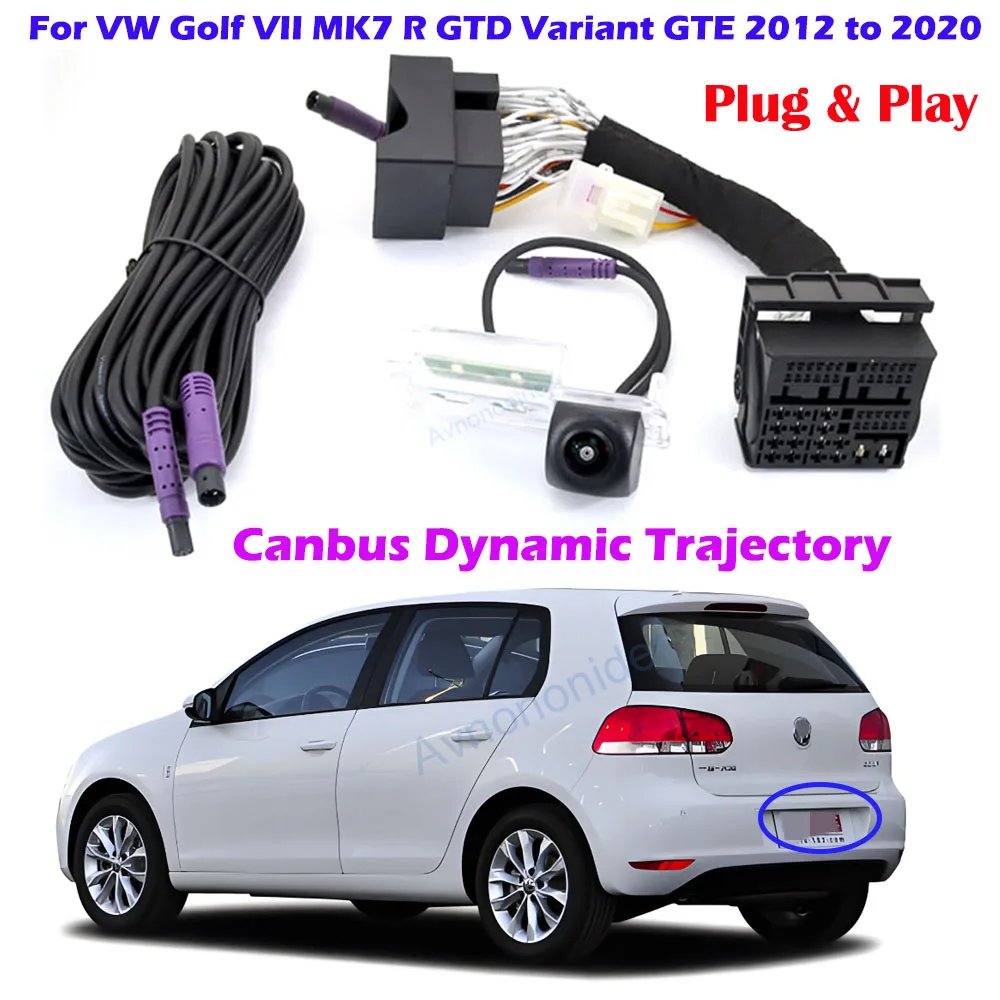 Камера заднего вида с динамической траекторией Canbus для VW Golf VII MK7 R GTD Variant GTE 2012–2020 гг. Система MQB OEM Plug & Play без кодирования