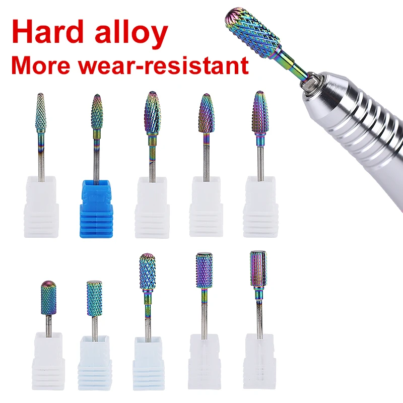 NAILCO frees voor manicure regenboogkleur wolfraamstaal manicure machine voor nagelboren gereedschap nagelaccessoires