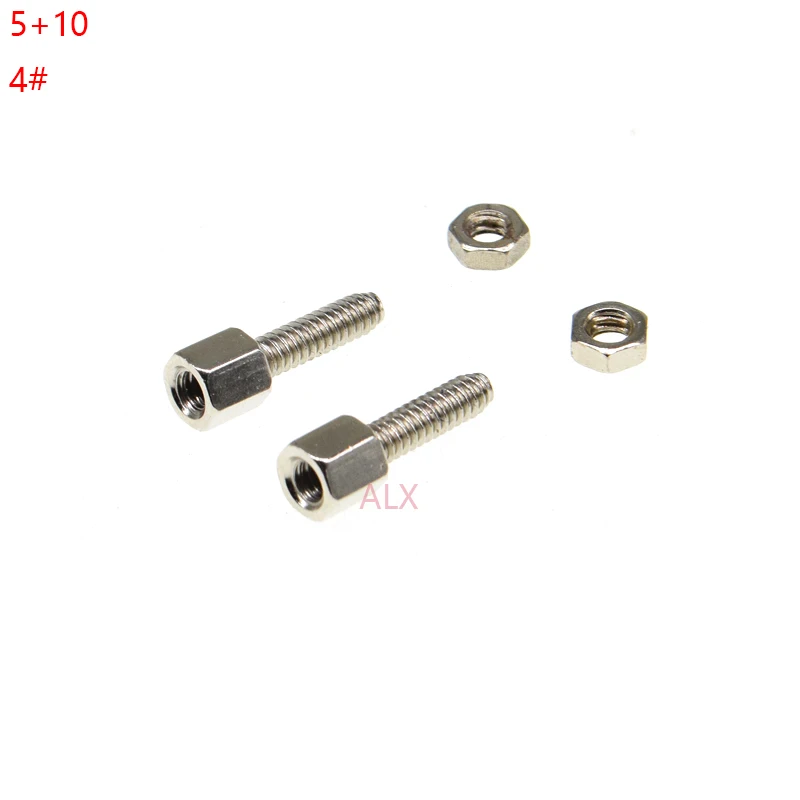 20SETS 5+10MM Hex head Spacing Screws with nut STANDOFF SPACER 5MM+10MM for D-Sub VGA DB9 DB15 DB25 RS232 COM serial connector