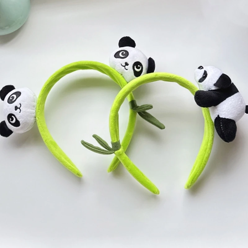 Cartoon Stuffed Panda Headband Adult Kid Halloween Party Cosplay Hair Hoop N58F