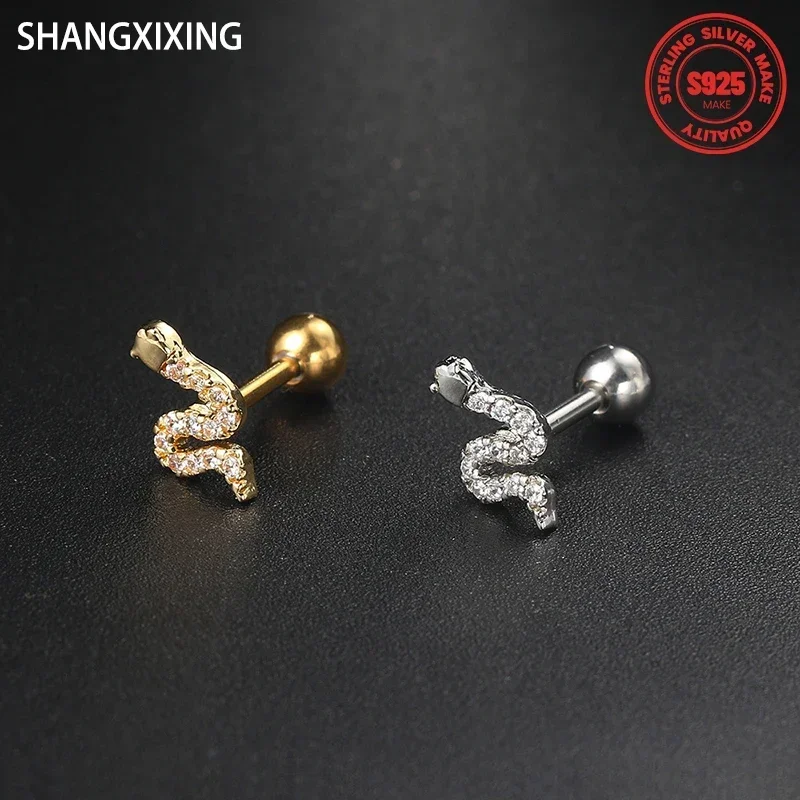 Daith Earrings Piercing Ear Studs for Women Jewlery 2024 1PC Gold Color Star Snake Tragus Helix Septum Exquisite Stainless Steel