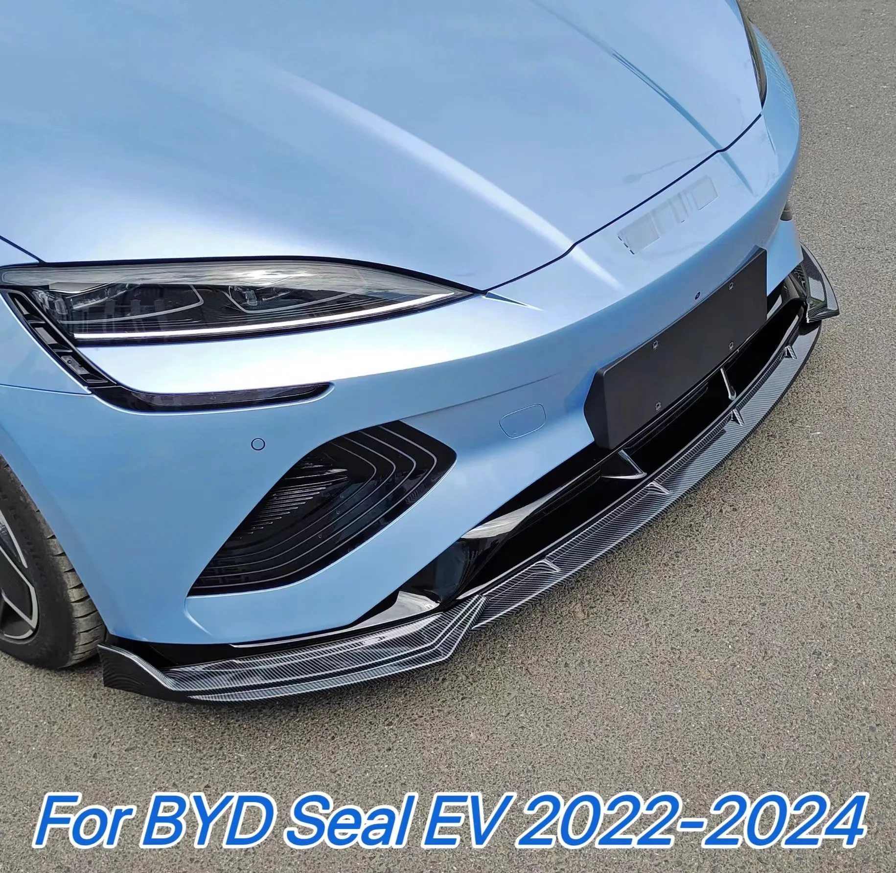 

Front Bumper Lip for BYD Seal EV Air Splitter Car Body Kit Spoiler 2022 2023 2024 Black Skirts Accessories