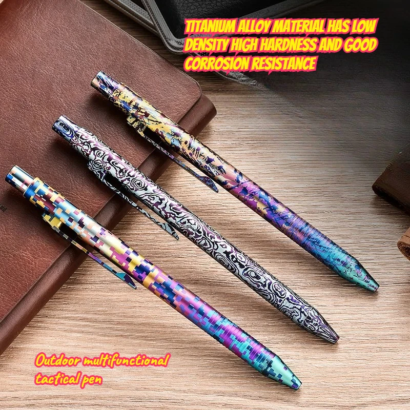 

New Colorful Titanium Alloy Outdoor Multi Functional Tactical Pen Portable Hiking Camping Personalized Writing EDC Tool