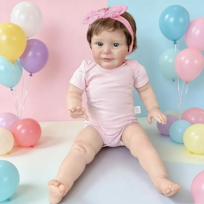 

26nch Real Photo Cotton Body Toddler Girl Zoe 66cm Huge Baby Blue Eyes Doll Toy