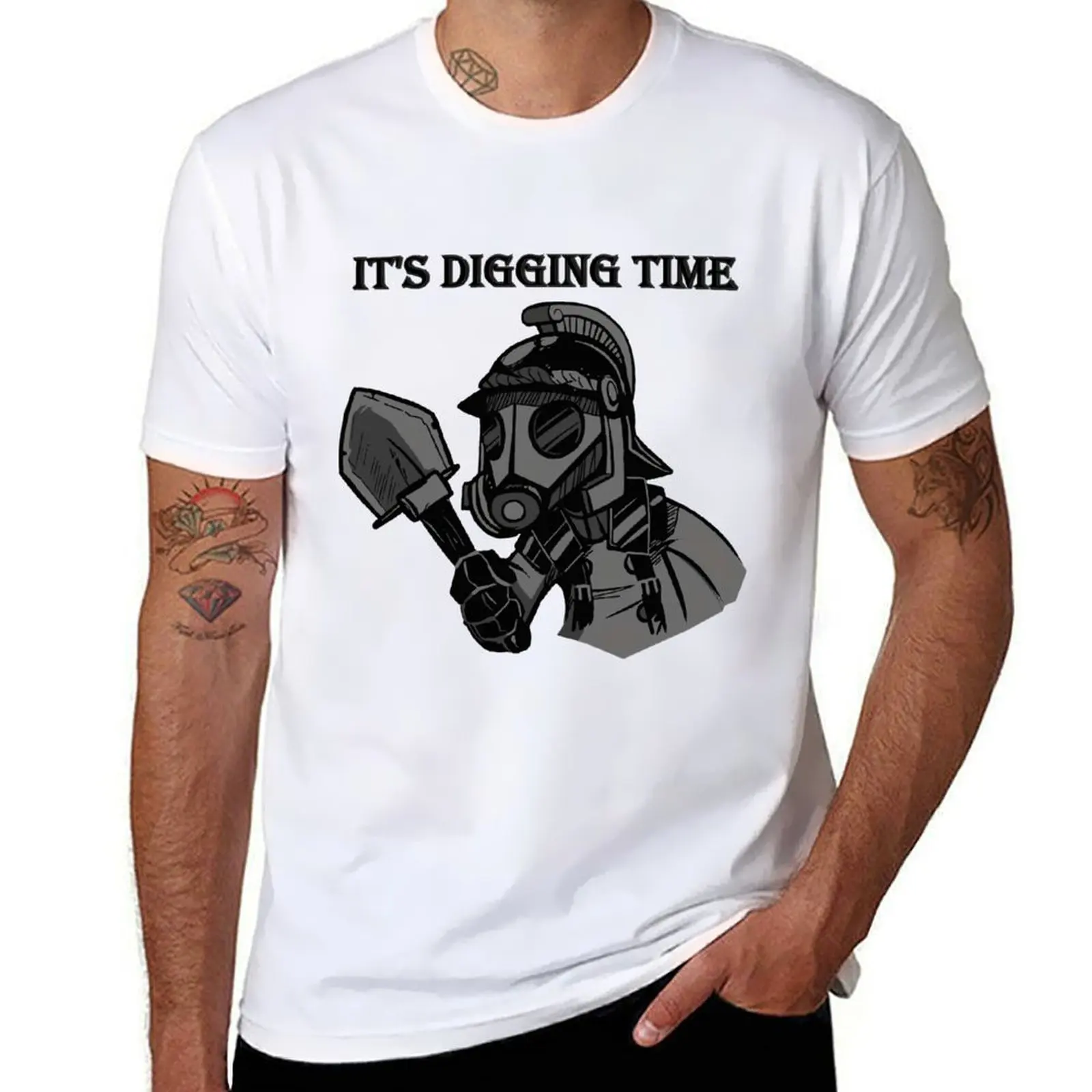 

death korps of krieg shovel digging time T-Shirt cotton tshirt 100% funny t shirts man