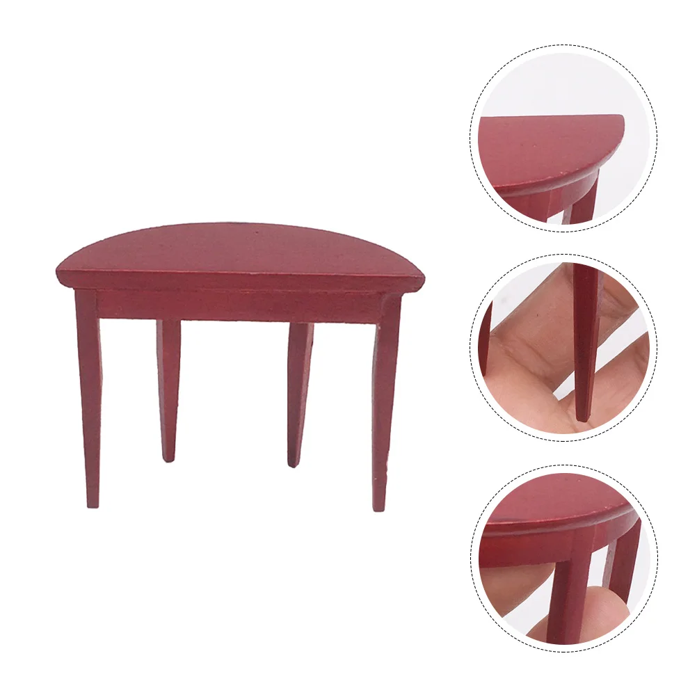 Miniature Model Home Decorations House Half Round Table Coffee Furniture Toy Wooden Child