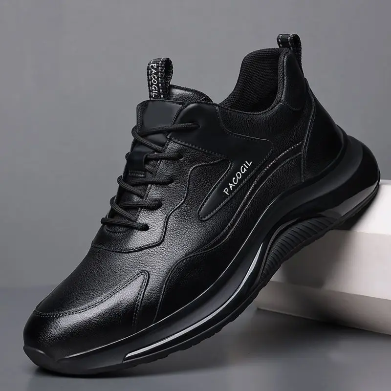 

Men's Shoes Black Sports Shoes 2025 Autumn And Winter New Fashion Versatile Trendy Casual Plus Velvet Running Shoes Size 39-44