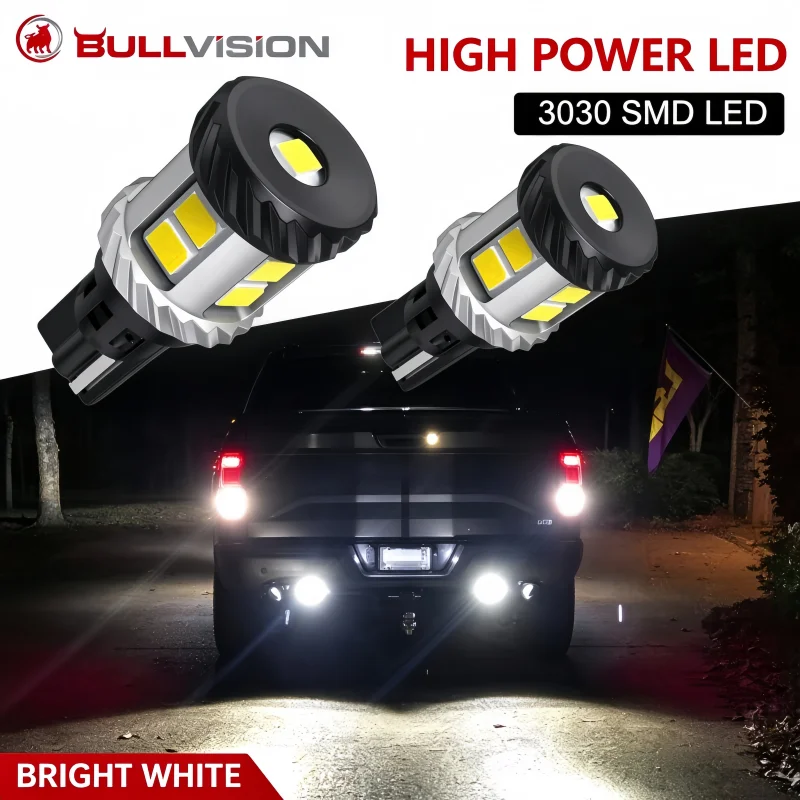 Bullvision T15 LED Lamp Light W16W LED Canbus No Error 12V 3030 SMD 912 921 Bulb Car Backup Reverse Light Auto Lamp 6000K White