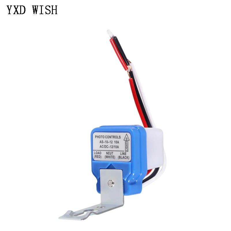 10pcs AS-10 12V 24V 36V 48V 220V Automatic Switch Light Sensor Automatic Switch Photoelectric Waterproof Light Switch Controller