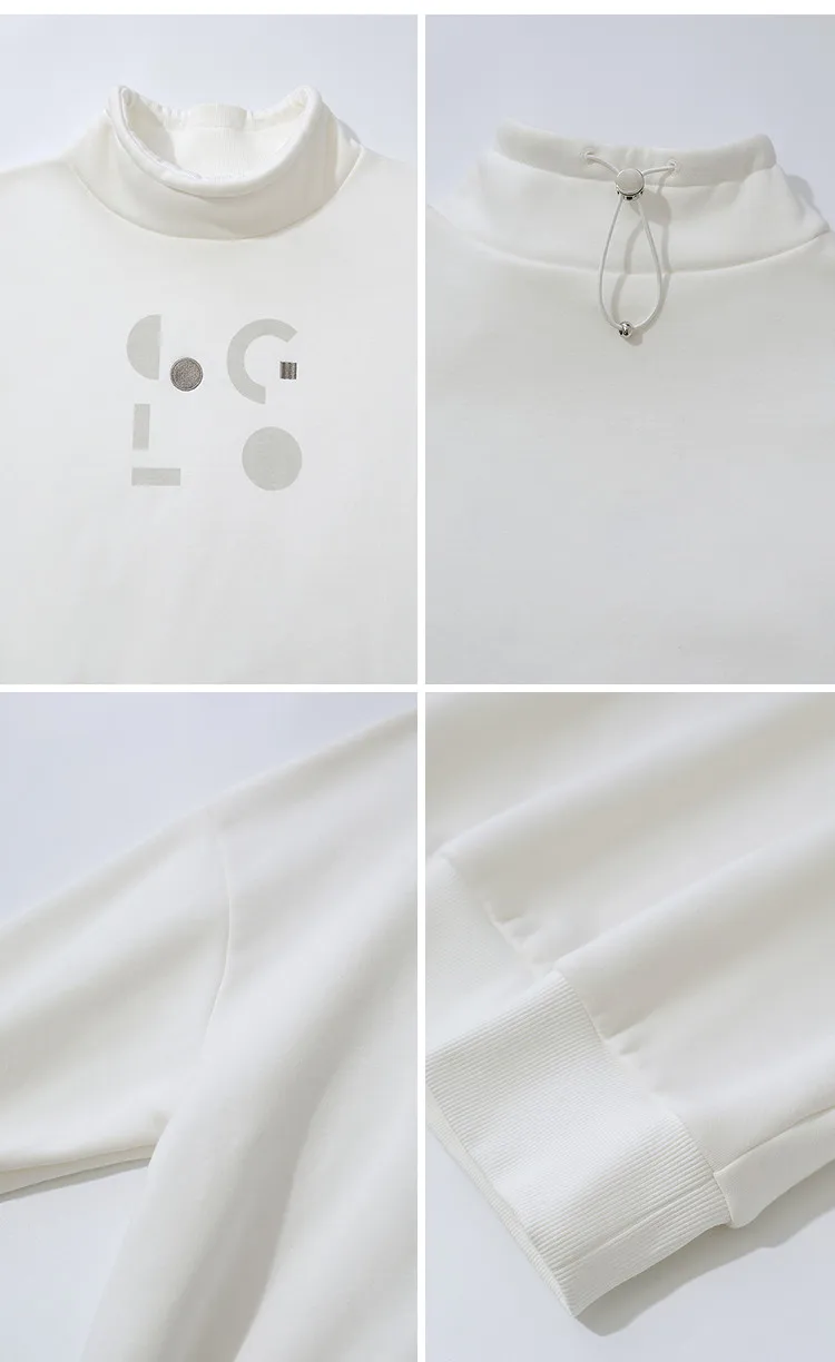 Amii Mock Neck Fleece Lined Sweatshirt Drop Shoulder Oversized Slimming Casual Minimalist Winter Women's Sweaters 12614002