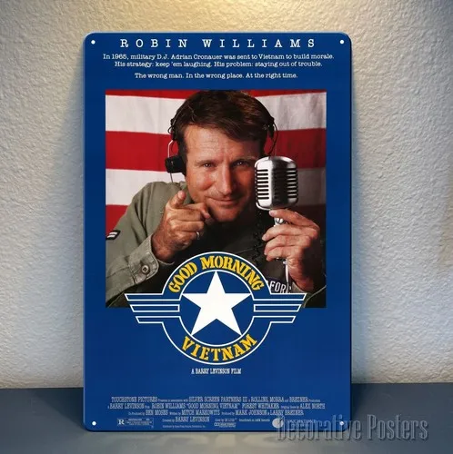 Good Morning Vietnam Robin Williams Movie Metal Poster Tin Sign 20x30cm Plaque  -aluminum
