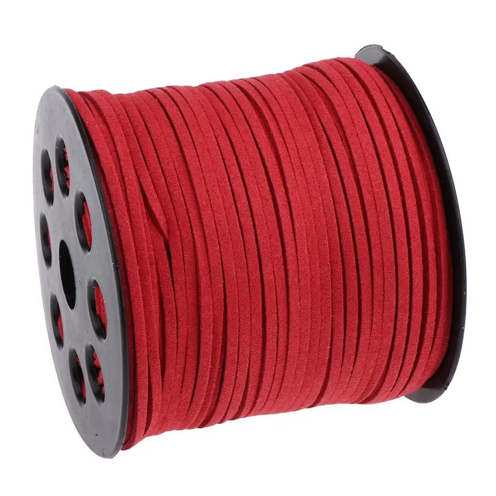 98 Yards 2.7mm Faux Suede Cord String Lace Beading Thread Red