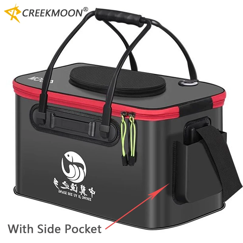 EVA Live Fish Bucket Breathable Foldable Collapsible Outdoor Water Tank Carrying Handles Fishing Carrier bag Camping 30cm-50cm