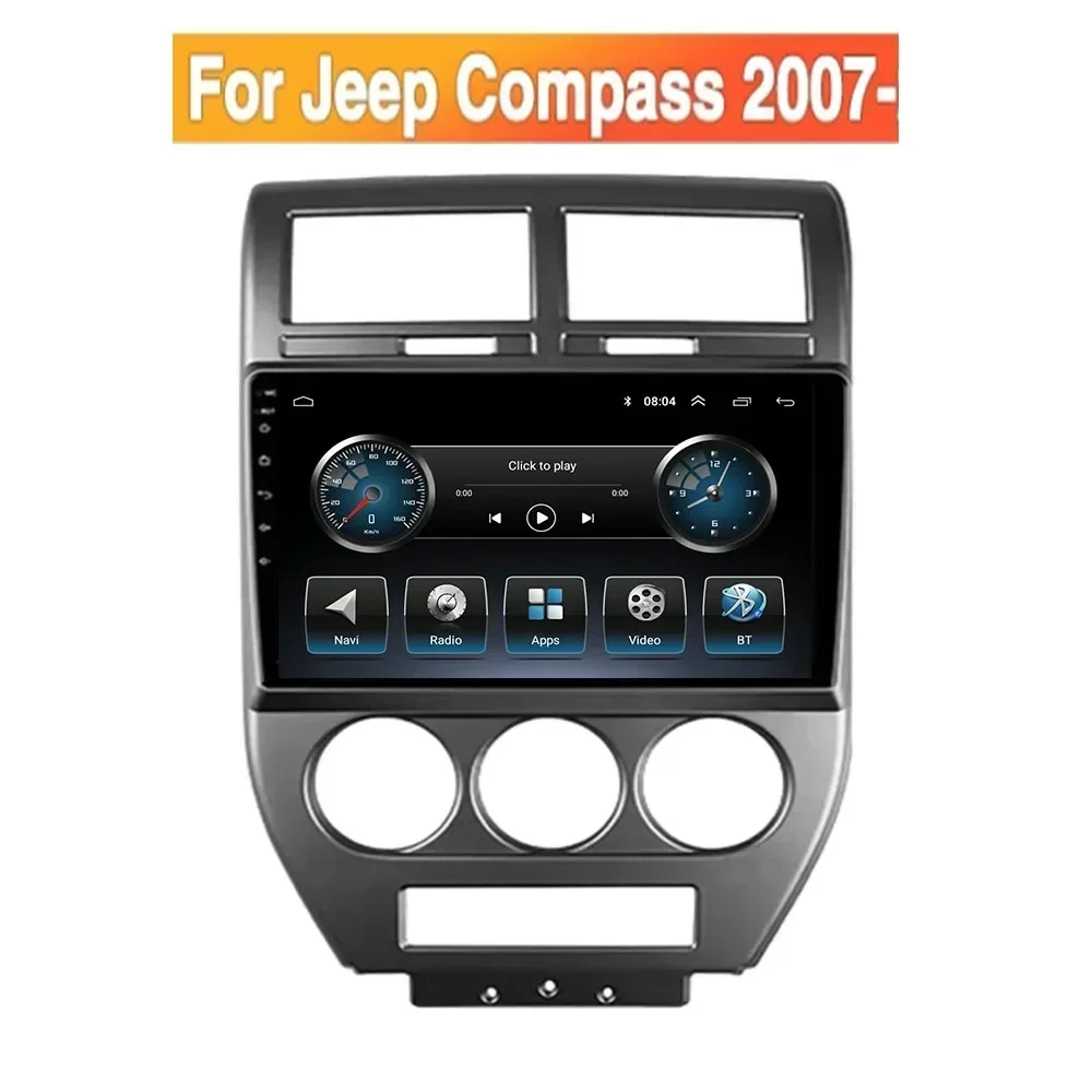 Android 13 For Jeep Compass 2007 -2009 Autoradio GPS Navigation Car Multimedia Player Carplay Camera No 2din DVD