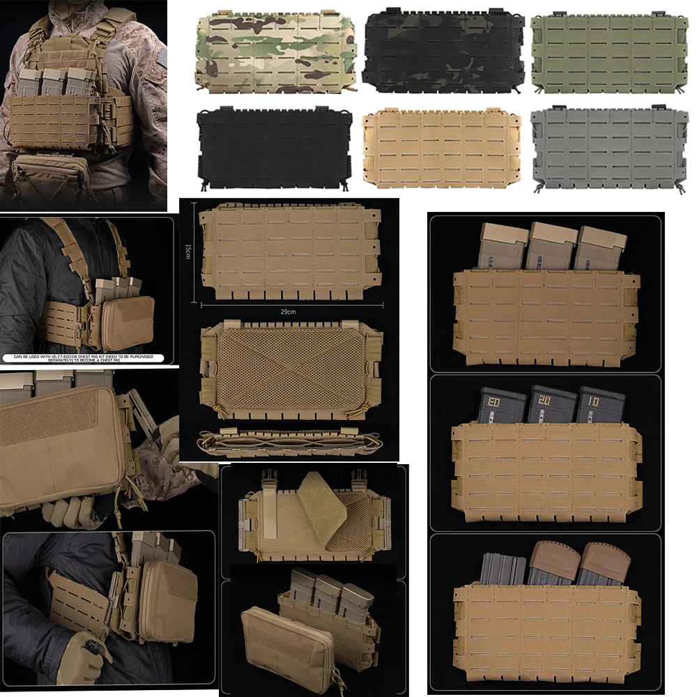 NEW OutdoorTriple Magazine Molle Pouch ARC V3 Multi-purpose Mag Pouches Laser Cut Hunting Plate Carrier Airsoft M4 AR15 Clip Bag