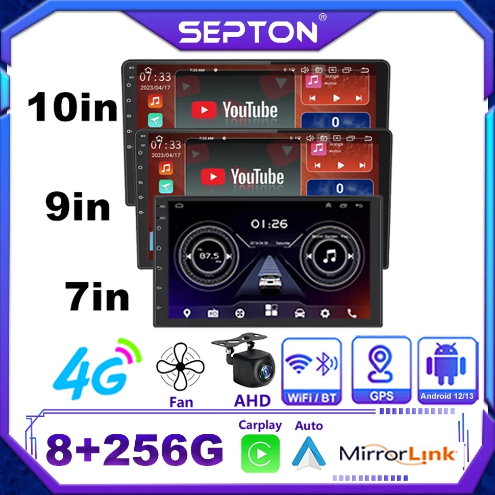 SEPTON Car Radio Android Universal 7 9 10 Inch Car Stereo Touch Screen for Volkswagen Nissan Hyundai Kia Toyota Kia Car Radio