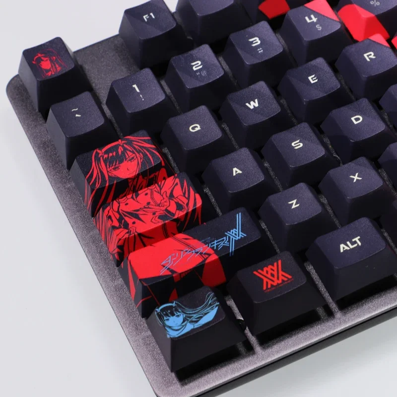 Darling In The Fanxx 108 Key Caps PBT DYE Sublimation Cherry MX Cross Axis Switch Anime Keycap Mechanical Keyboard Gaming Gift