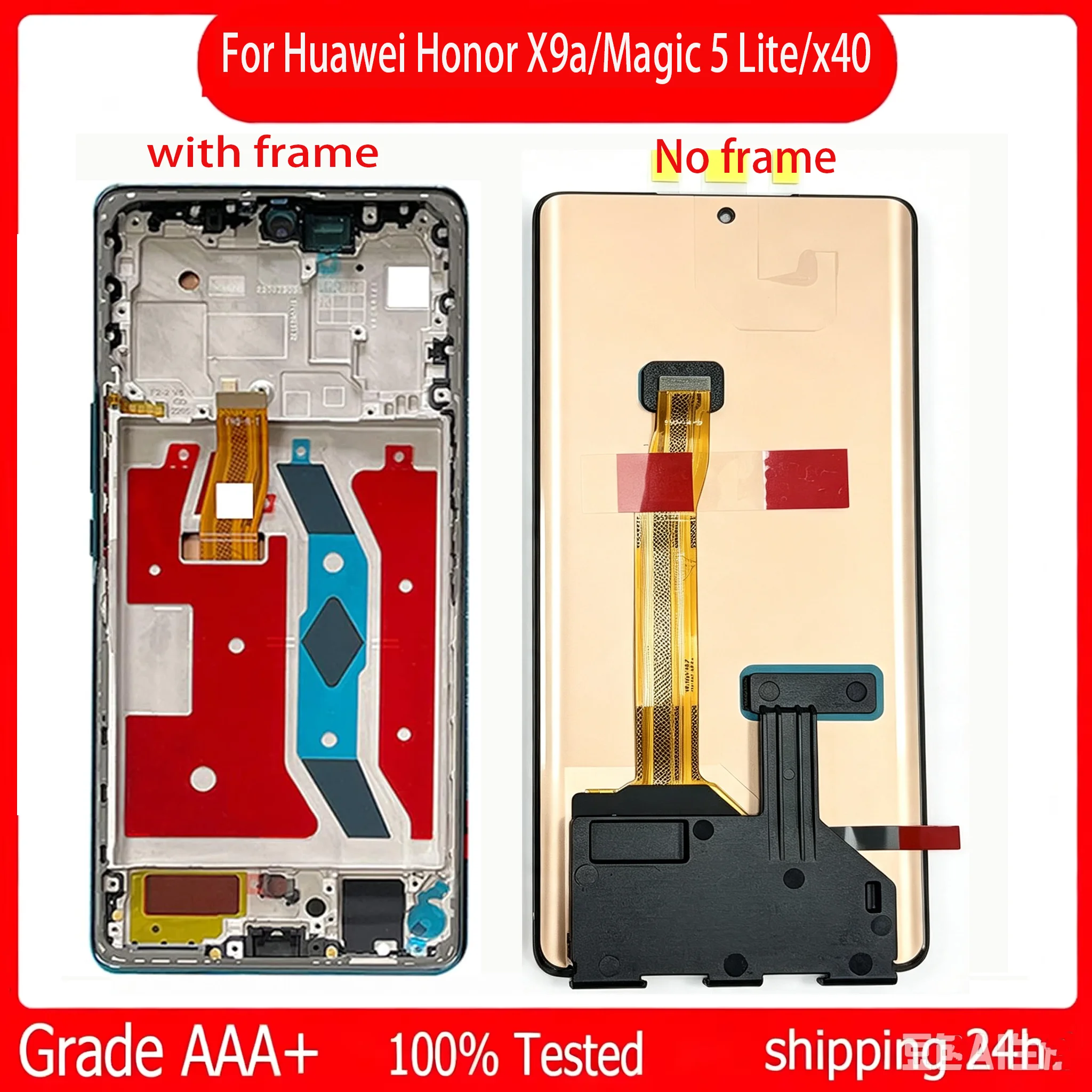 6.67' AMOLED For Huawei Honor X9a LCD Magic5 Lite Display Screen Touch Digitizer For Honor Magic 5 Lite 5G X40 LCD Replacement