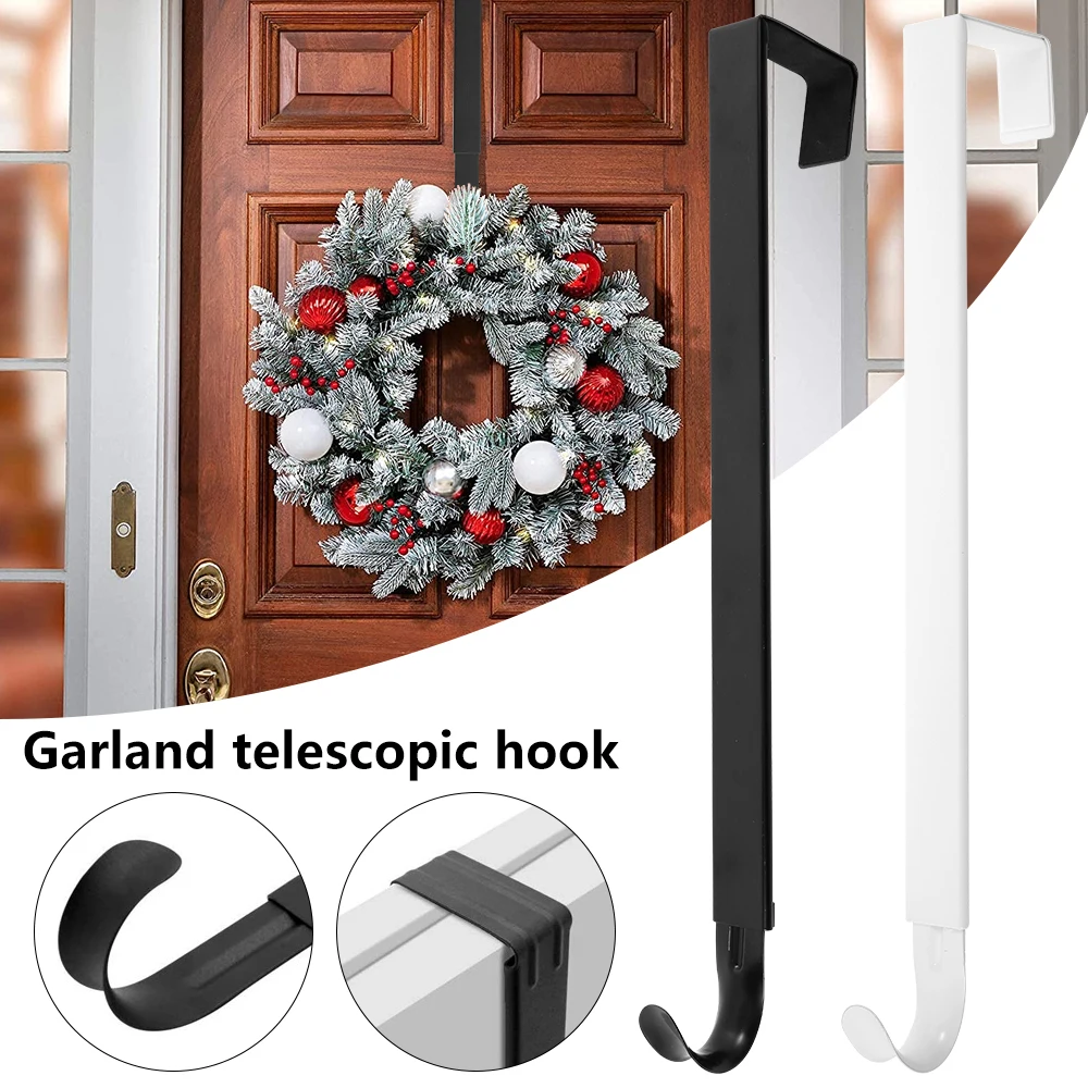 Holidays Wreath Hook Hangers Removable Door Storage Rack Organizer Coat Bag Hat Robe Hanging Holder Extensible Hanger Rack