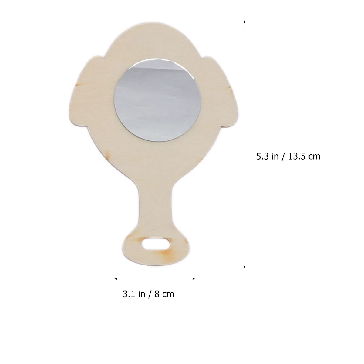 10pcs Wooden Mini Mirror Diy Unfinished Handheld Mirrors For Kids Painting Crafts Natural Wood Educational Creative Handmade Fun