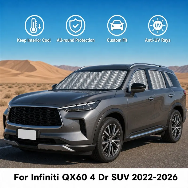 For Infiniti QX60 4 Dr SUV 2022-2026 Full Set Car Window Sunshades UV Block Privacy Heat Insulated Foldable Car Curtain