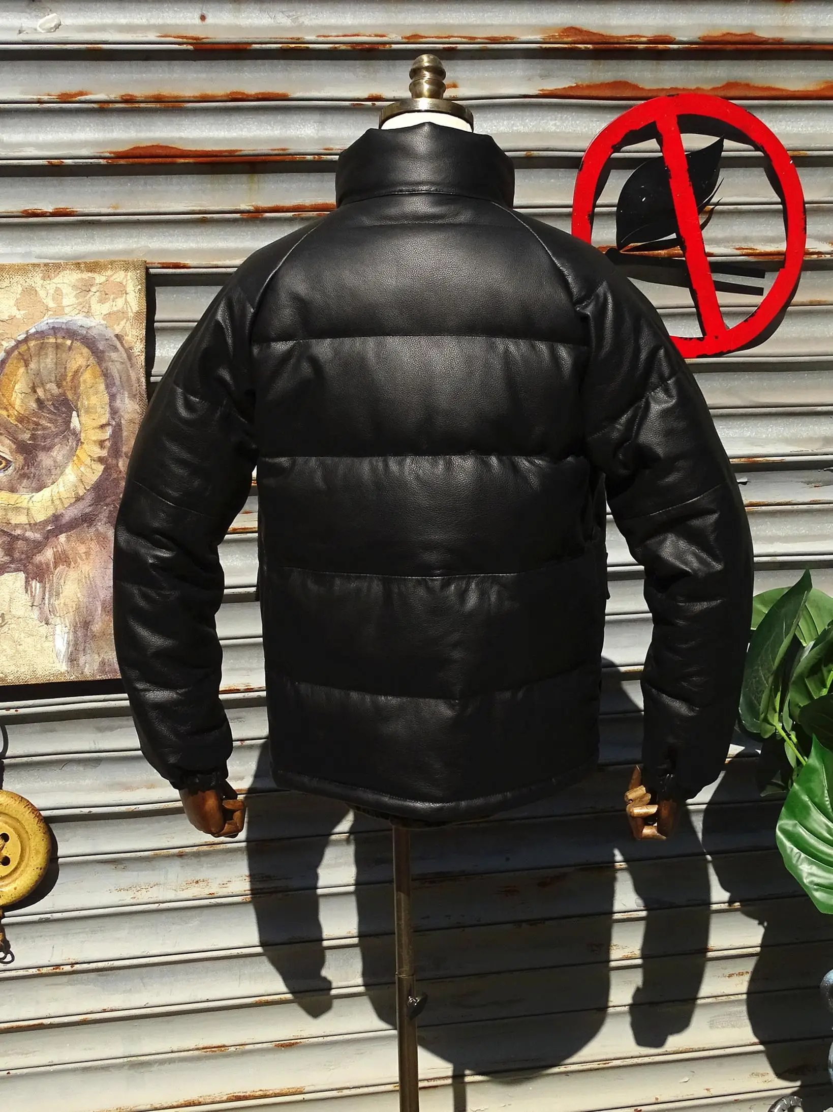 Classic Wood Village Takeda Thickened down White Duck Feather Top Layer Cowhide Bread Style Genuine Leather Jacket Winter
