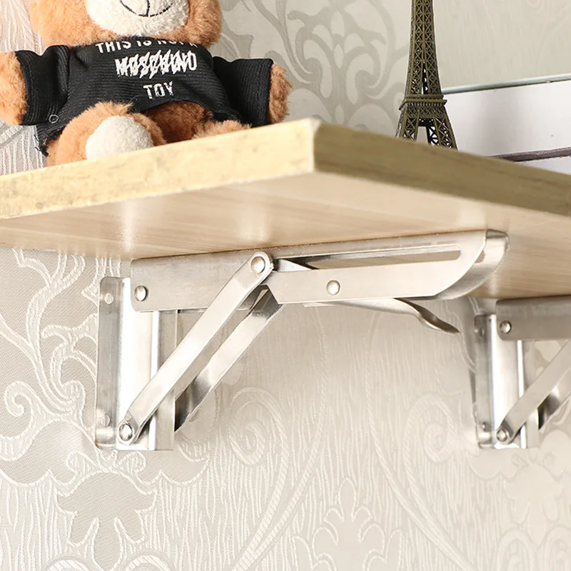 Stainless Steel Support Bracket Hardware Iron Storage Racks Folding Frame Tripod Thickened Furniture