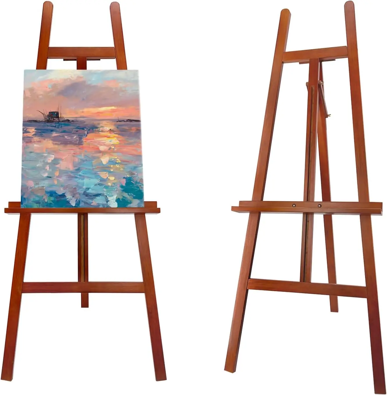 

Большой регулируемый деревянный мольберт-тренога для холстов до 60 дюймов, прочная подставка из орехового дерева для свадебных табличек или картин