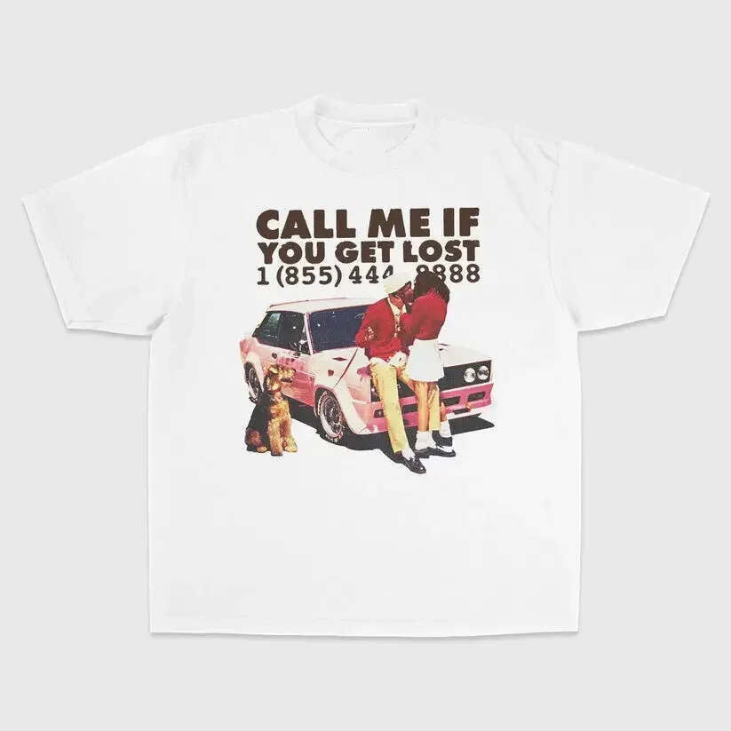 Vintage Call Me If You Get Lost T-Shirt Tee New Unisex White T-shirt Fullsizes long or short sleeves