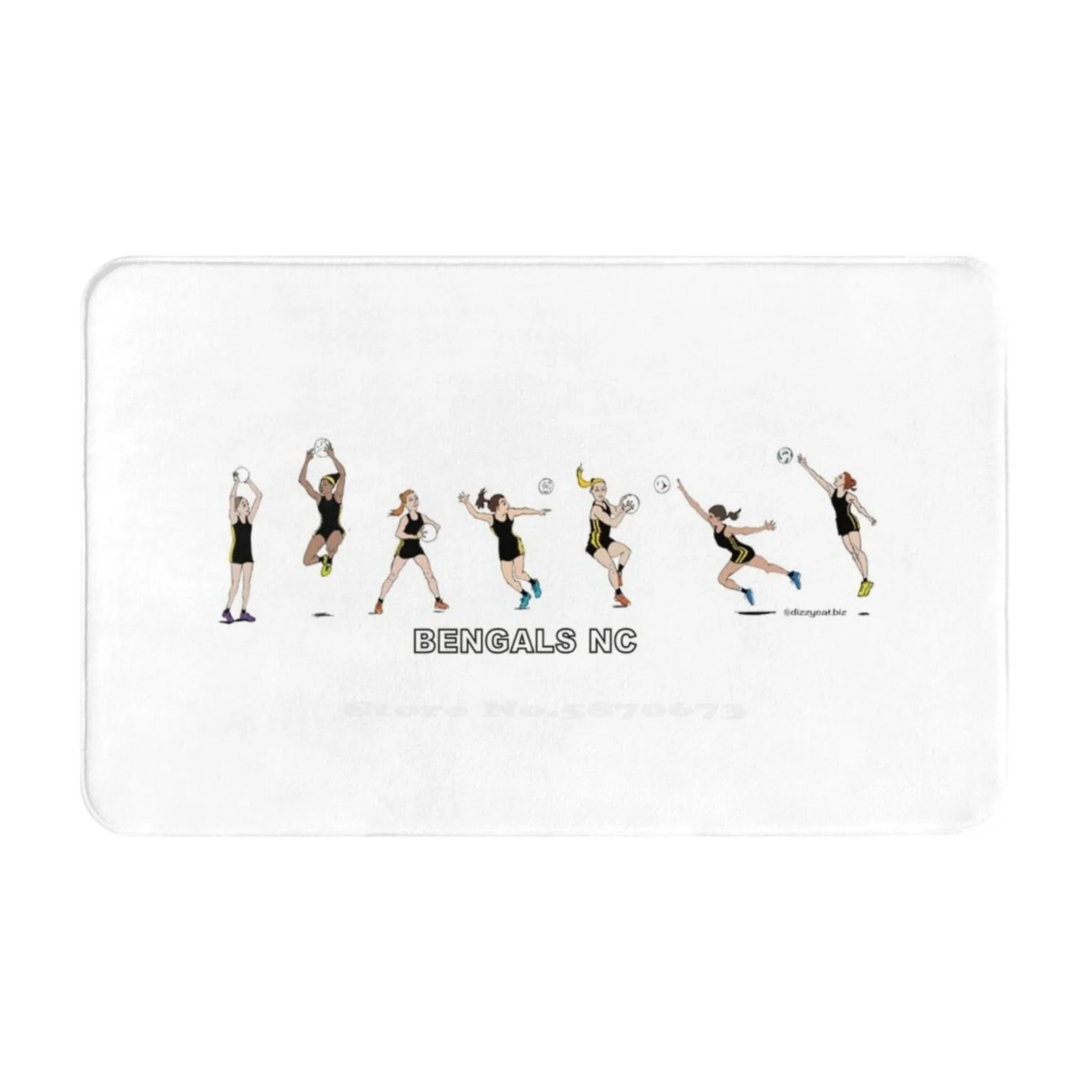 Netball Players Soft Cushion Car Home Carpet Door Mat Ladies Netball Womens Netball Netball Court Bengals Netball Club