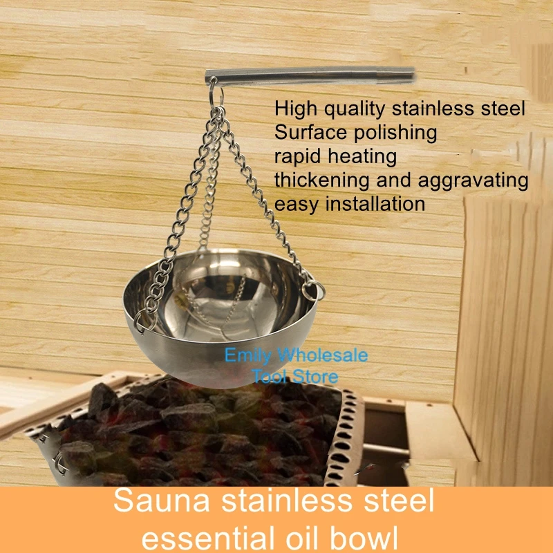 Sauna room special stainless steel essential oil bowl dry steam room aromatherapy bowl special thickened fragrance bowl