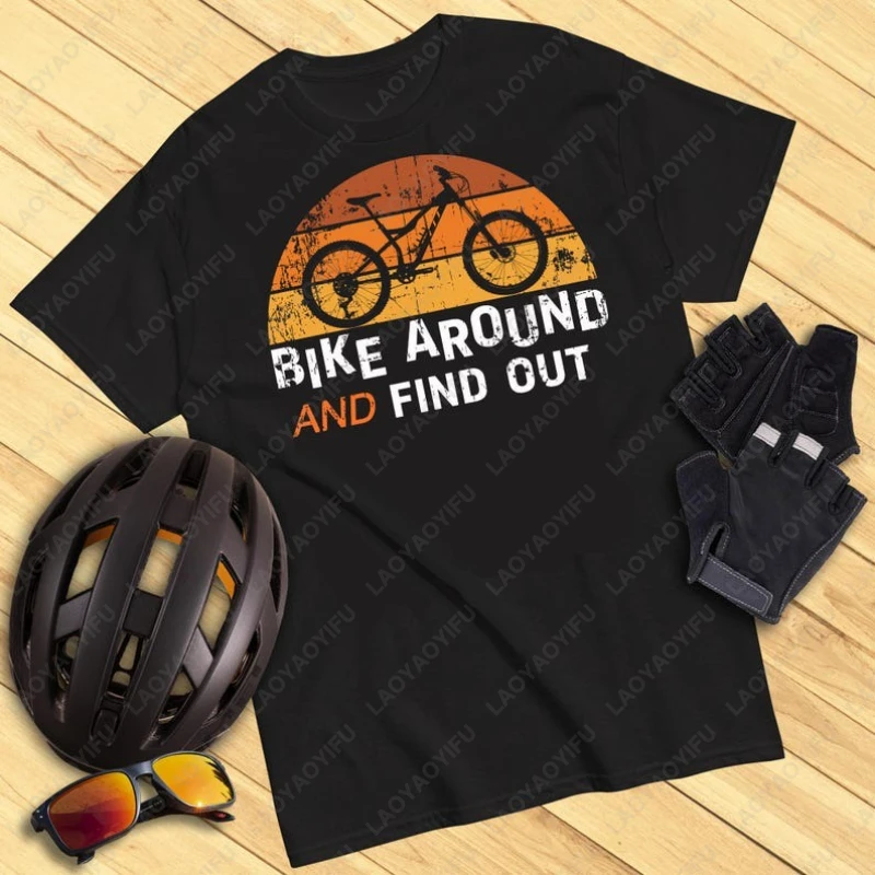 NEW MTB Mountain Bike Around Find Out Unisex Sports Jersey Cotton Tee Men Women Biking Pattern Tshirt Vintage Classics Tops Gift