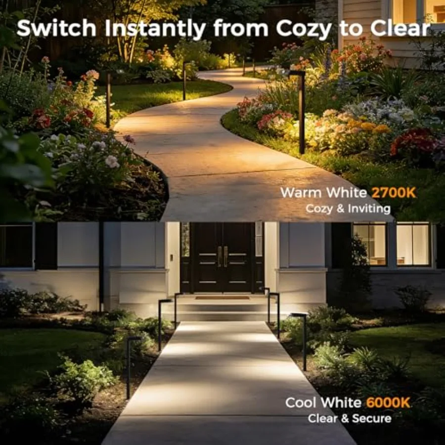 Solar Pathway Lights, All-Metal Motion Sensor Outdoor Lights Waterproof, 300LM Bright Garden Light for Yard, Backyard, Driveway