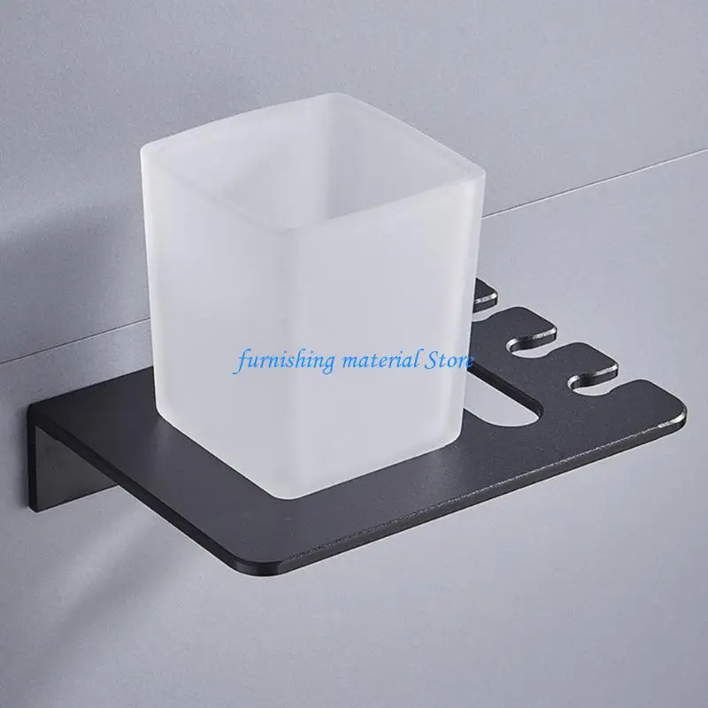

Y5GD Bathroom Toothbrush Holder Single/Double Mouthwash Cup Holder Toothpaste Rack