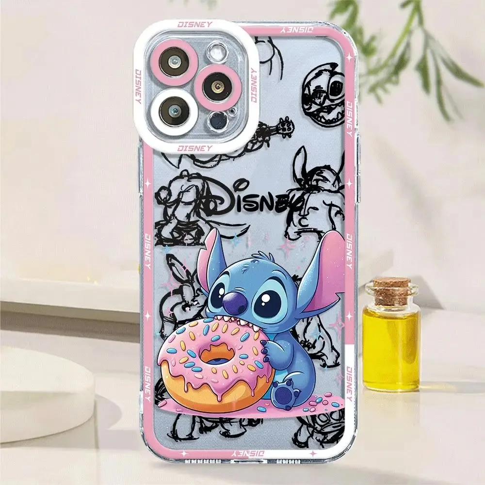 Disney Stitch Eat Strawberry Case For Xiaomi Redmi Note 13 12 11 Pro Plus 4G 5G 12S 11S 10 10S 9 9S 8 13C 12C 10C Silicone Cover