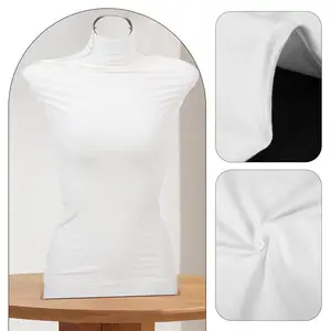 Manekin Hitam Putih Menutupi Tubuh Wanita Bentuk Gaun Kain Torso Model Atas Berdiri Palsu Wanita Prop Kain Jahit Manikin Overlay 6 bentuk pakaian penjualan terbaik - №