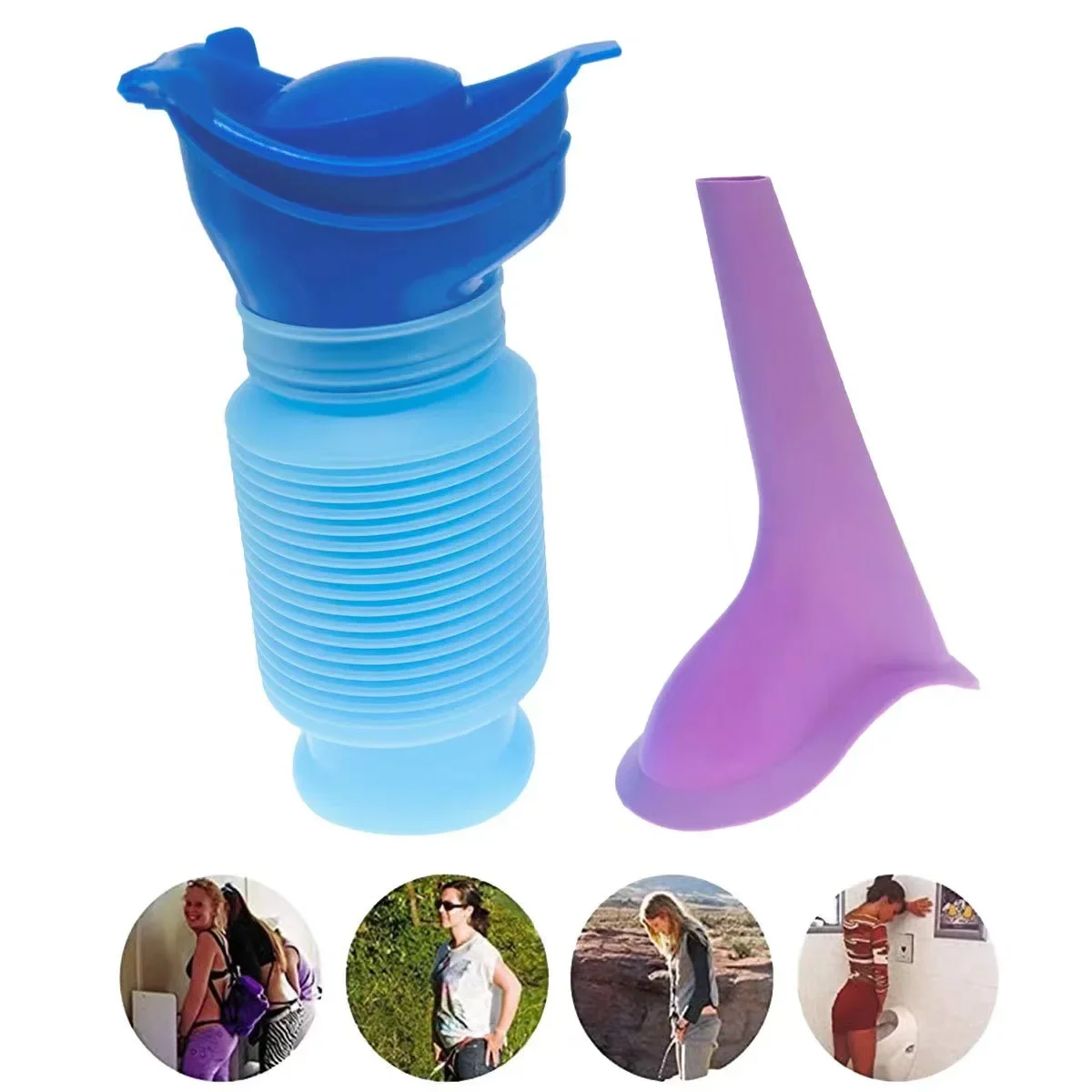 750ml Adult Urinal Portable Shrinkable Personal Mobile Toilet Potty Women Kid Pee Bottle for Outdoor Car Travel Traffic Camping