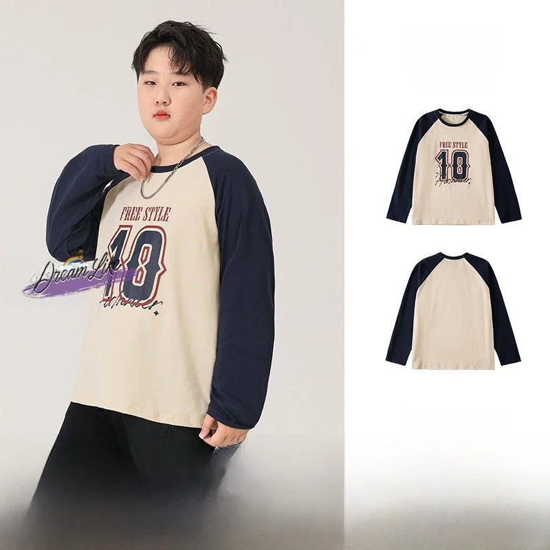 

plus Size Long Sve round Ne T-irt Loose Fit Base irt Trendy Spring Autumn Children's Clothing Boy's Sweatirt