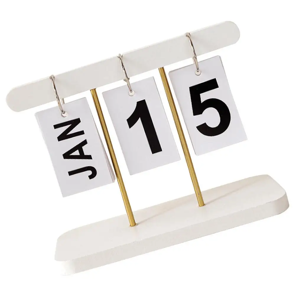 

Flip Page Calendar White Reusable Year After Year Home Office Decor Small Size Reusable Flip Calendar Table Accessories Gifts