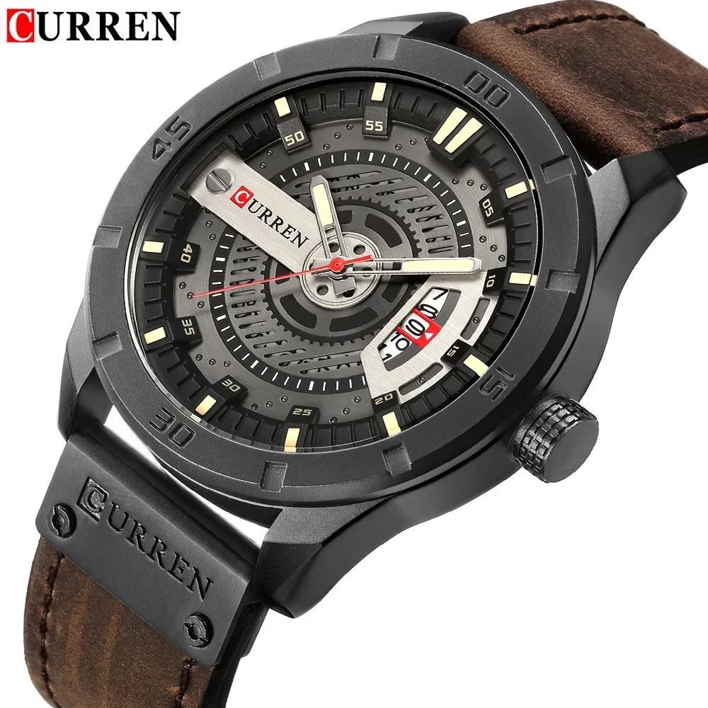 CURREN 8301 Luxury Watch Men Military Sports Watches Men's Quartz Date Clock Man Casual Leather Wrist Watch Relogio Masculino