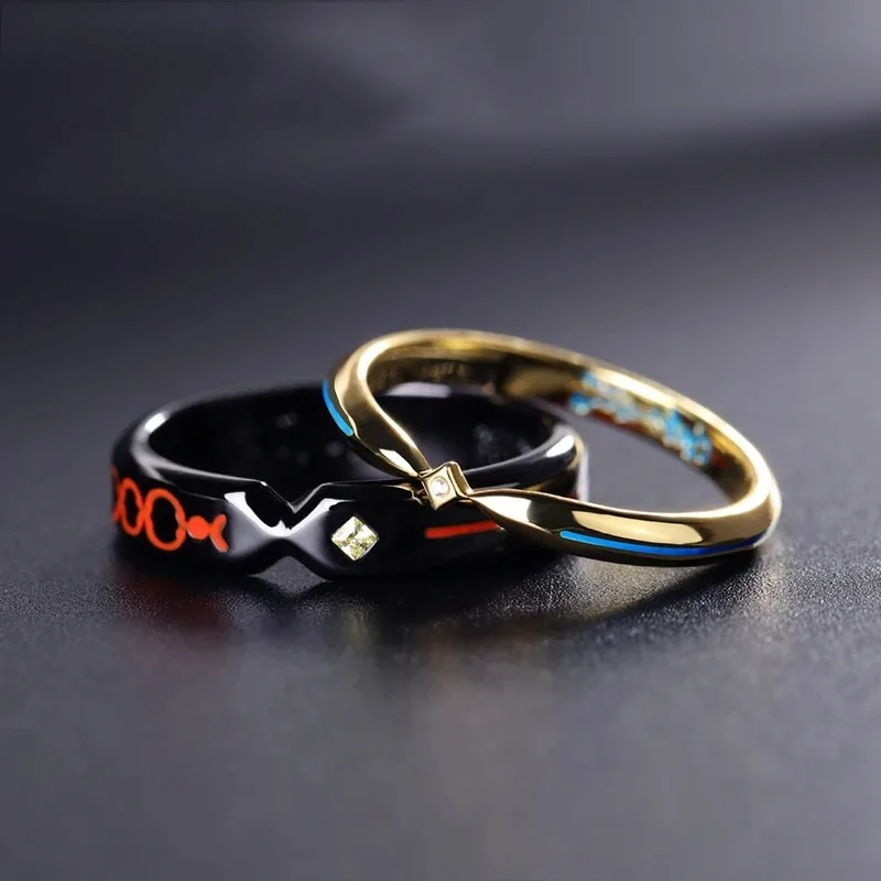 Anime Black Saber Altria Pendragon Cosplay Ring Unisex Couple Adjustable Rings Accessories Jewelry Gift