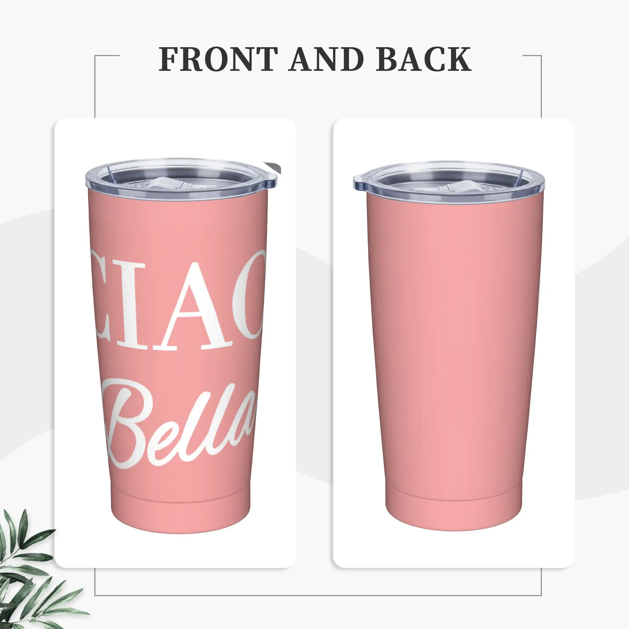 Ciao Bella Art Design Tumbler  Camping Large Thermal Mug Insulated Cold and Hot Milk Tea Water Bottle