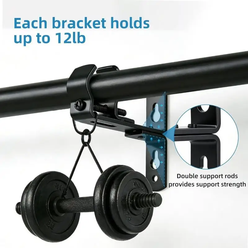 1Pcs Universal Roman Pole Iron Bracket Stainless Steel Single Pole Double Pole Fixed Bracket Support Side Mounted Top Mounted
