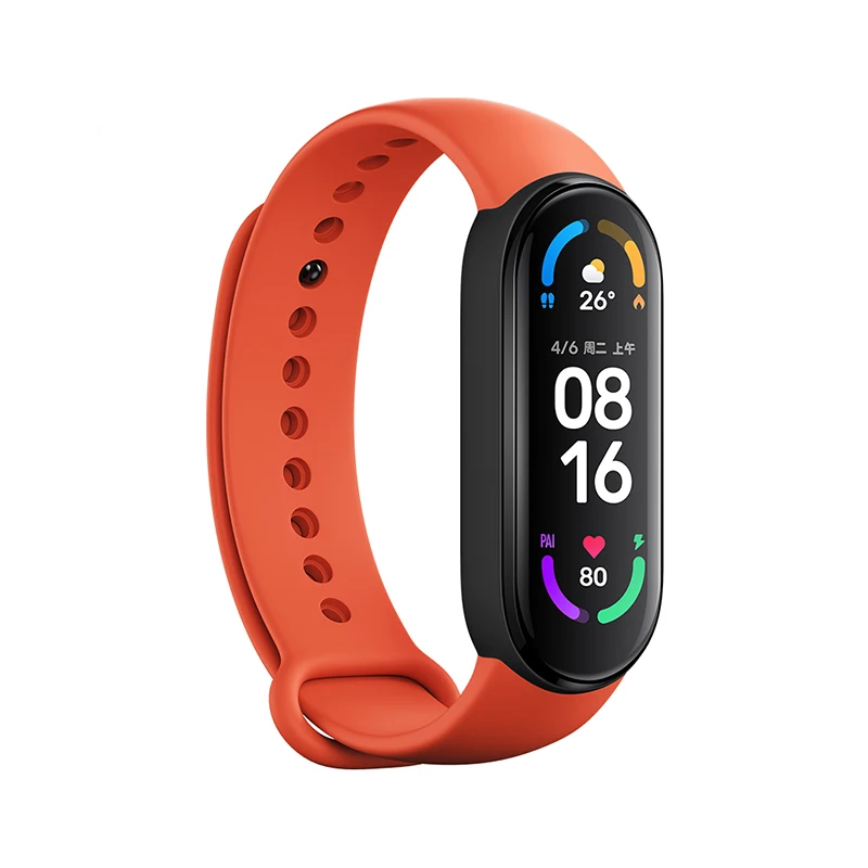 غير الأصلي Xiaomi Mi Band 6 سيليكون حزام المعصم الأشرطة ل Mi Band 6 استبدال معصمه سوار مع 2 قطعة فيلم الشاشة